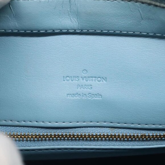 LOUIS VUITTON Monogram Vernis Houston Hand Bag Baby Blue M91005 LV Auth hk2533 - Picture 10 of 16
